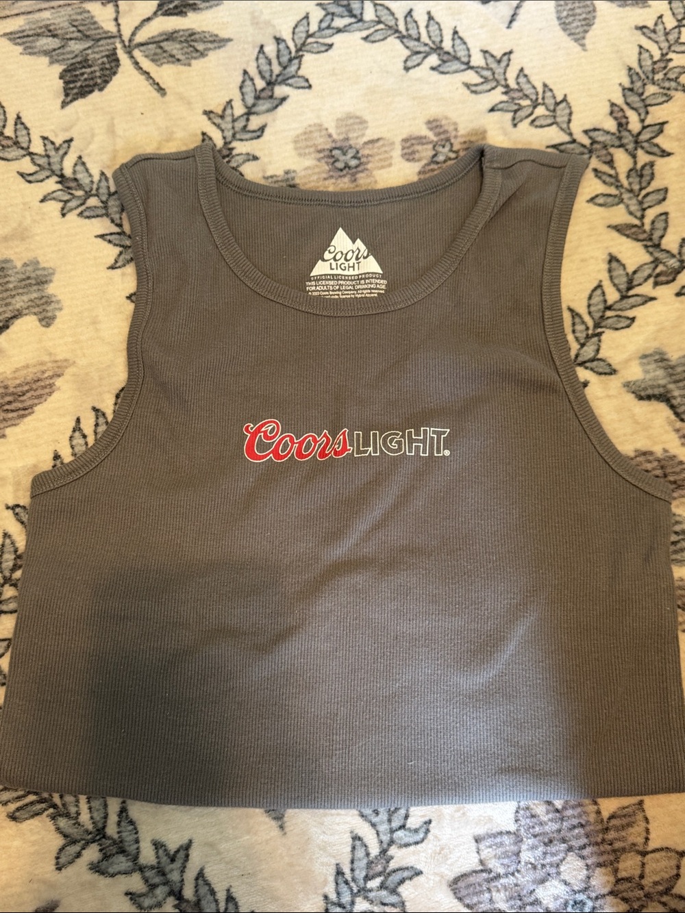 Coors Light Ribbed Crop Tank - Gray